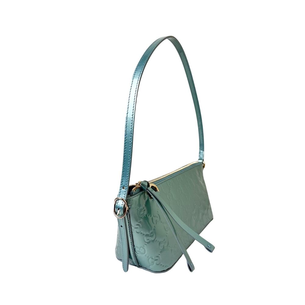 Gucci GG Embossed Shoulder Bag Aqua Green - Picture 4 of 8